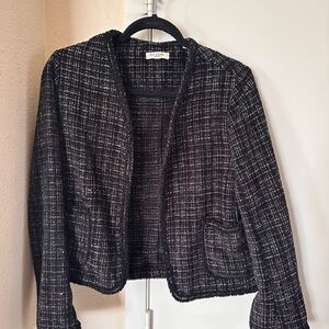 Max Studio London Bouclé Tweed Cropped Jacket | Chanel-Style Blazer | S (Fits M)
